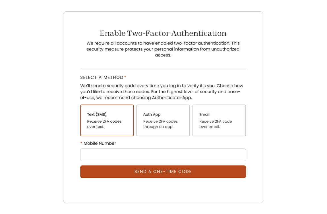 Enable two-factor authentication