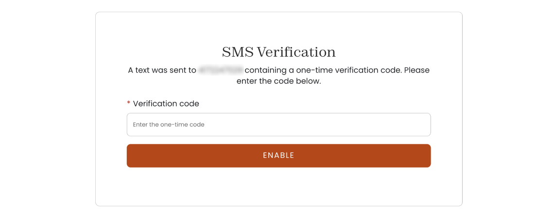 Enter authentication code into form on TPMD website