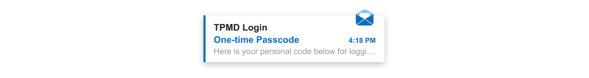 One-time password email
